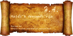 Halák Annamária névjegykártya